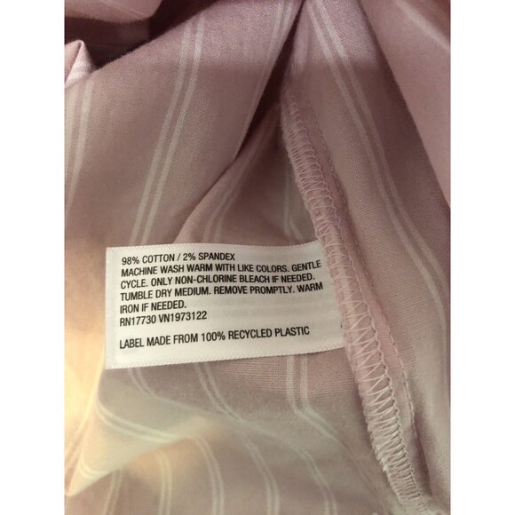 Women's A New Day Mauve Purple White Striped Button Up Shirt Size Large. E11 - Picture 5 of 5